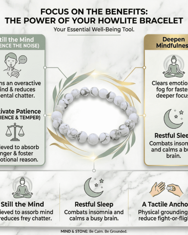 Alternative View Of Natural Howlite Bracelet
