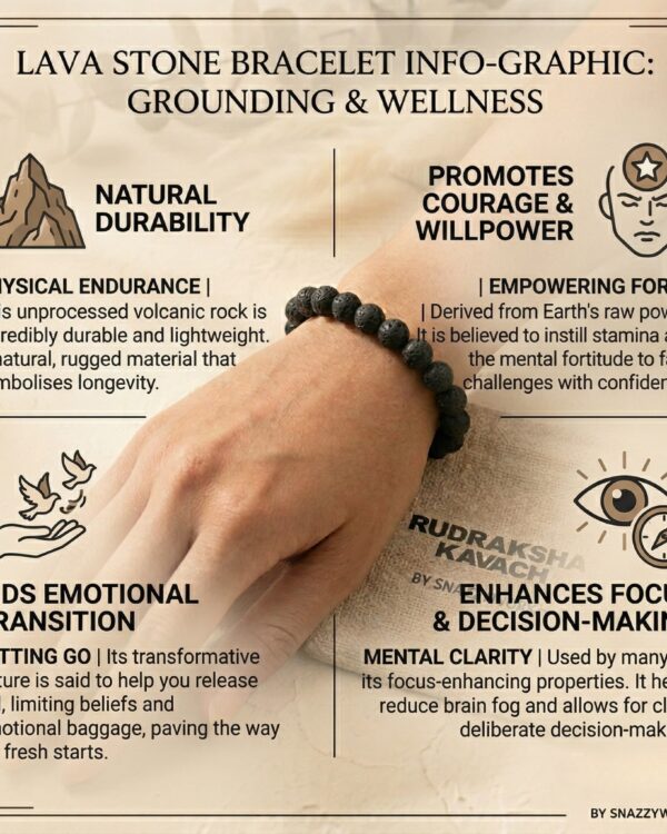 Lava Bracelet Second Picture Info Rudrakshakavach By Snazzyworks